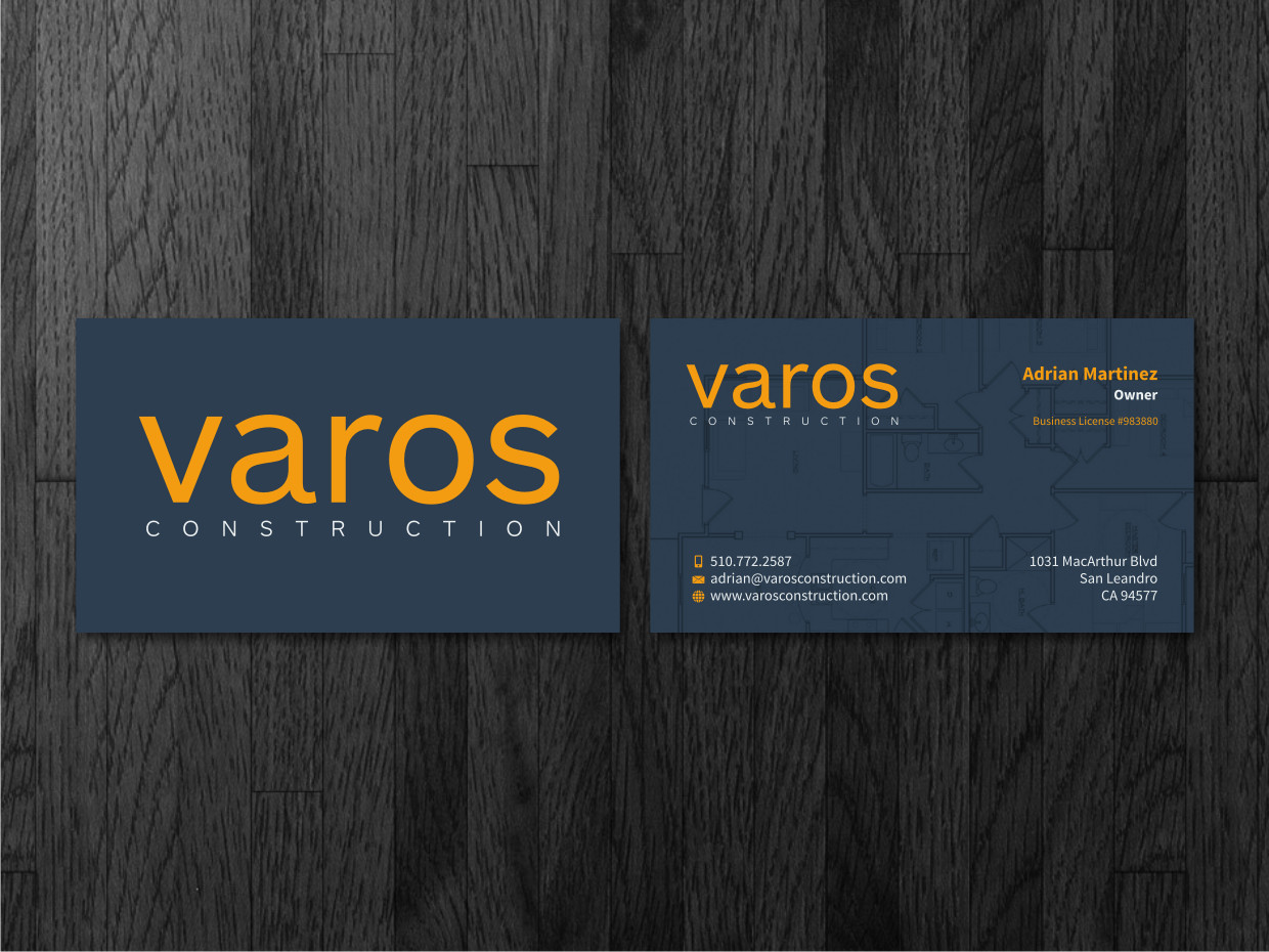 Diseño de Tarjeta por Atvento Graphics para Varos Construction | Diseño #5253907