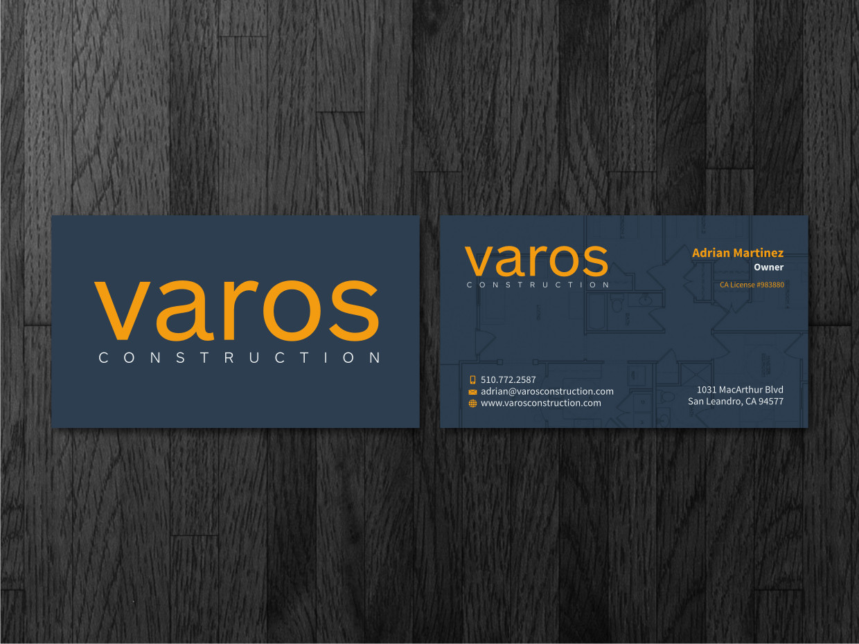 Diseño de Tarjeta por Atvento Graphics para Varos Construction | Diseño #5257511