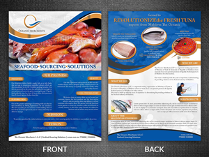 One page double sided catalog for fisheries