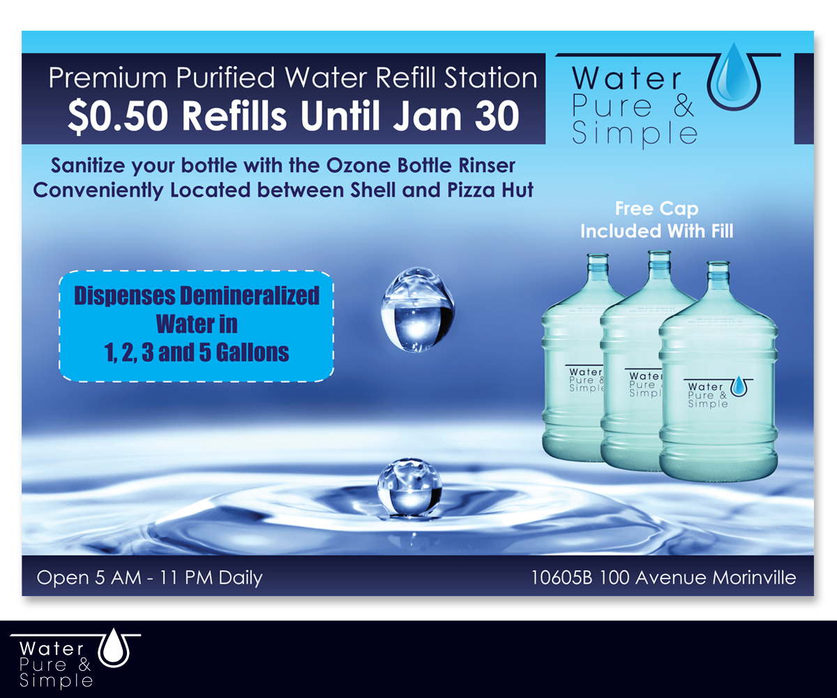 Postkarten-Design von Motionblur Grafix für Water Pure & Simple | Design #5224386
