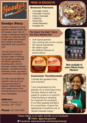 Flyer Design by CaroleenaS for Goodys Granola | Design: #5249350