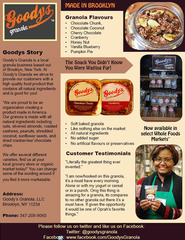 Flyer Design by CaroleenaS for Goodys Granola | Design #5249675