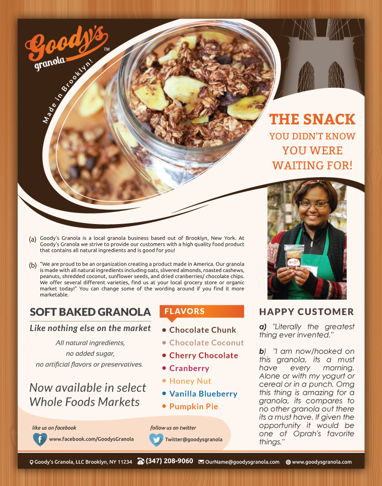 Flyer Design by Sbss for Goodys Granola | Design #5209247