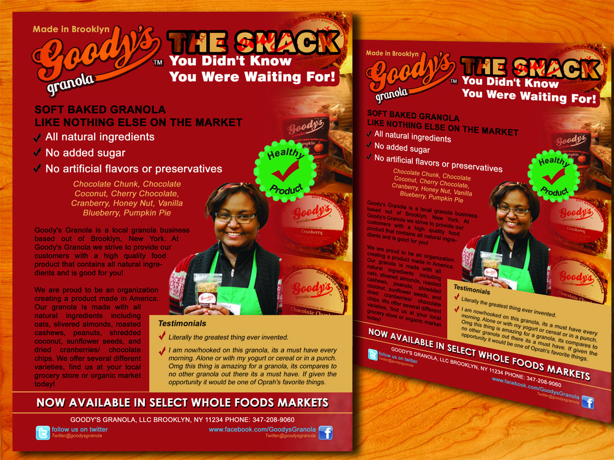 Flyer Design by Yegeta for Goodys Granola | Design #5255590