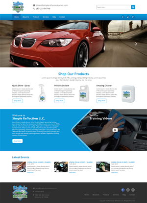 Web site for Simple Reflection Cleaner and Protectant | Web Design by ThemeDesk Technology