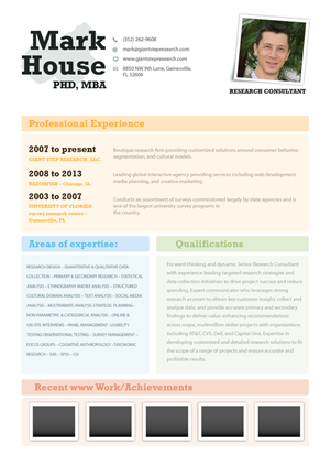 Resume Design by  Hypnotist for this project | Design: #1464310