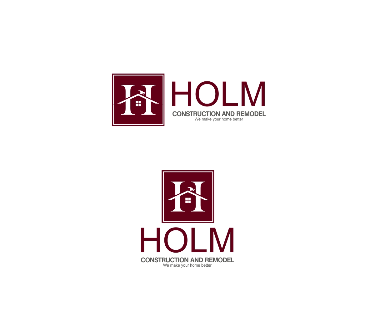 Logo Design by Allende for Holm Construction and Remodel | Design #5222204