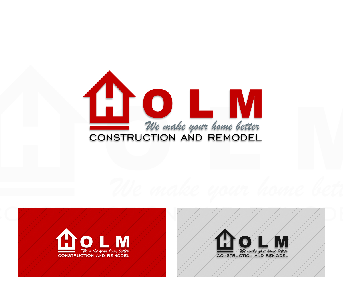 Logo Design by damian for Holm Construction and Remodel | Design #5213801