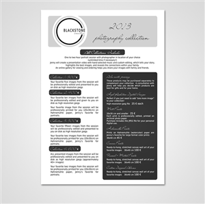 Photographer's price list | Brochure Design by Owaisias