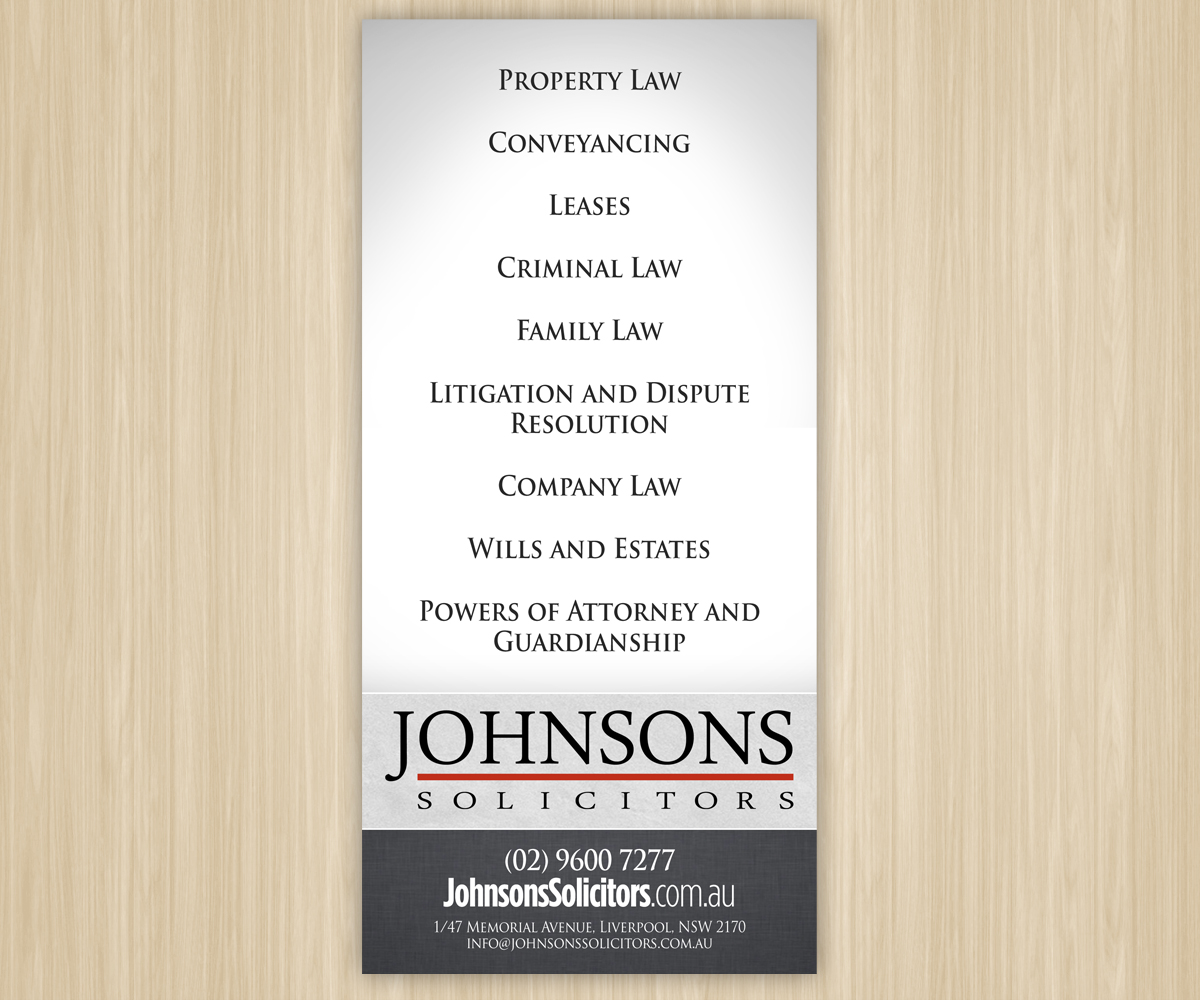 Flyer-Design von Brian Ellis für Johnsons Solicitors | Design #5276662