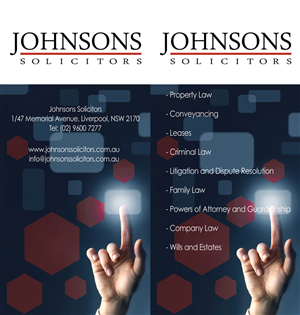 Flyer-Design von Einder für Johnsons Solicitors | Design: #5303796