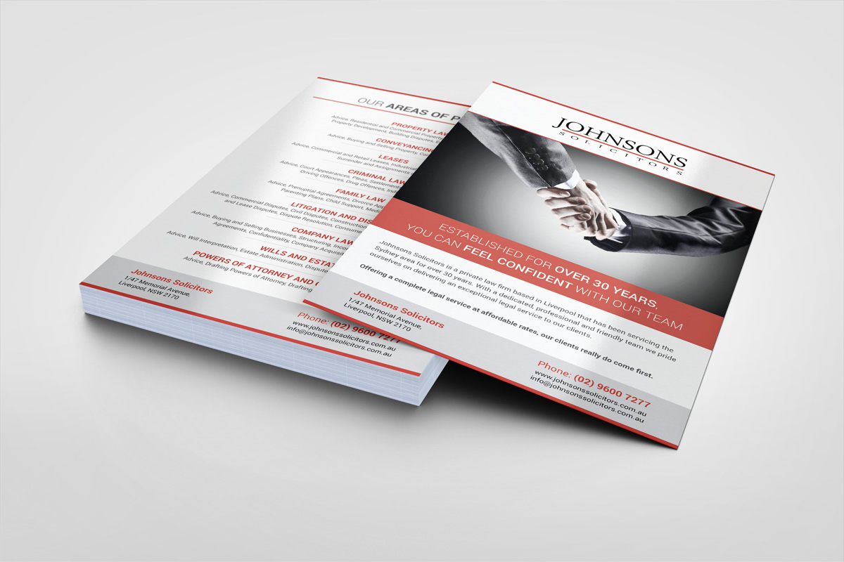 Flyer-Design von Oilegak für Johnsons Solicitors | Design #5278942