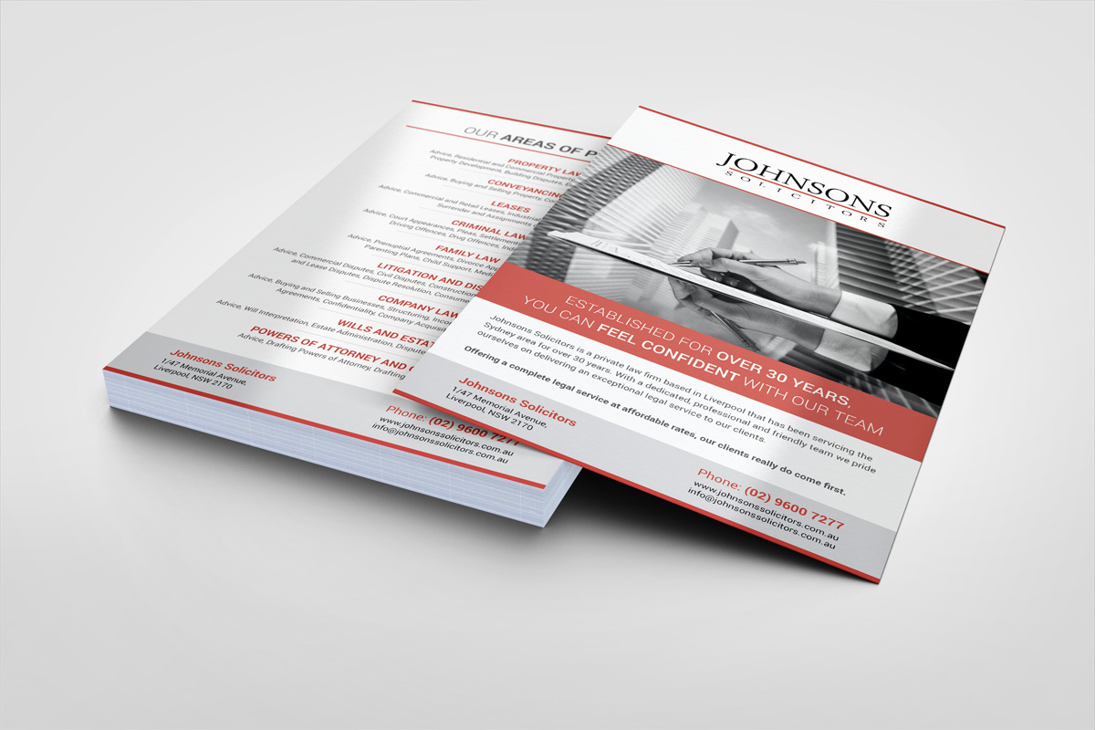 Flyer Design by Oilegak for Johnsons Solicitors | Design #5278948