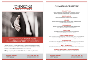 Diseño de Flyer por Oilegak para Johnsons Solicitors | Diseño #5312396