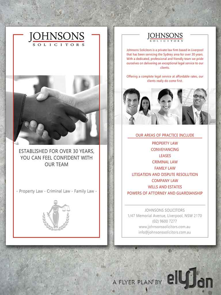 Flyer-Design von elYJan für Johnsons Solicitors | Design #5225617