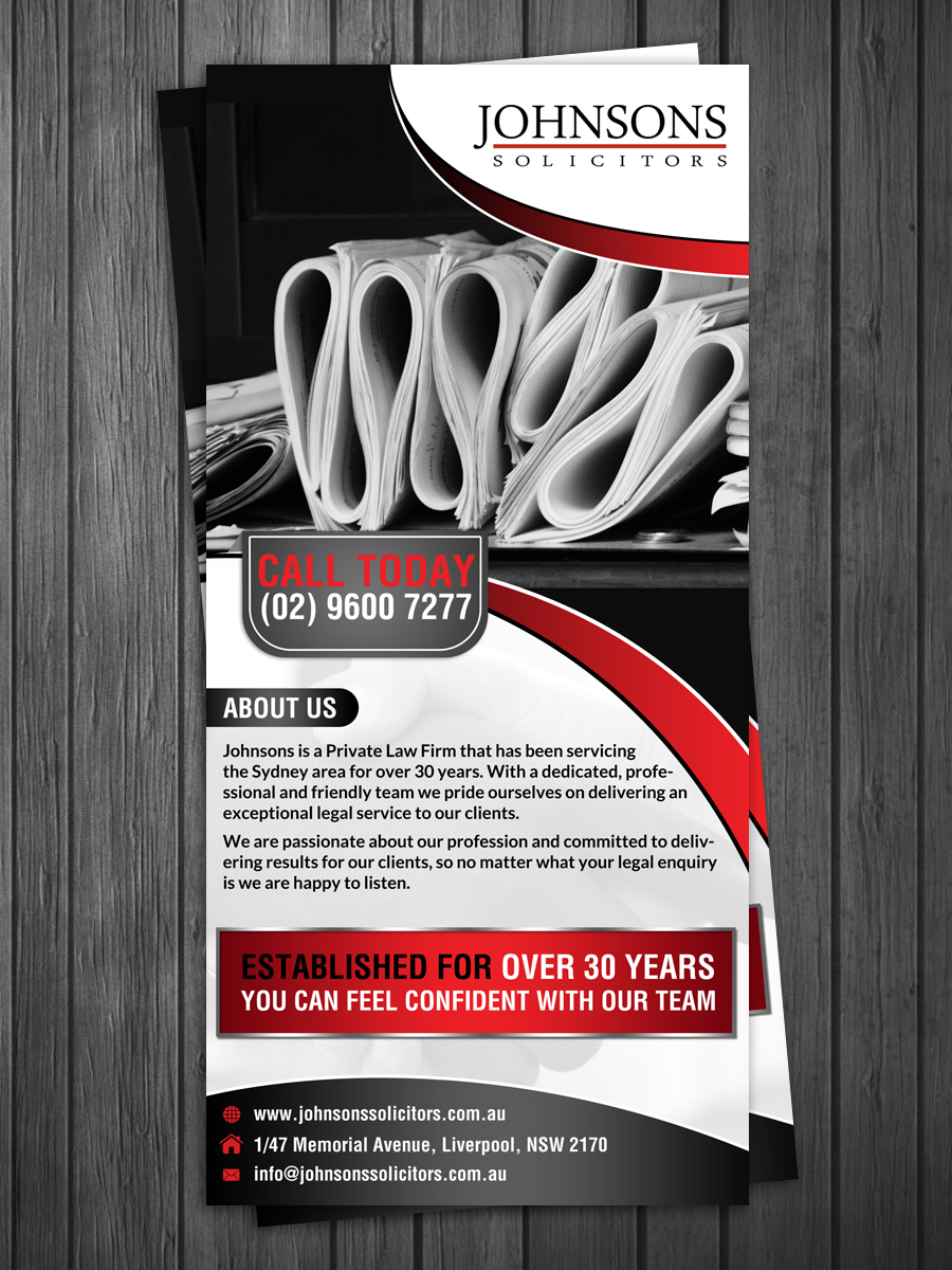 Flyer Design by debdesign for Johnsons Solicitors | Design #5227911