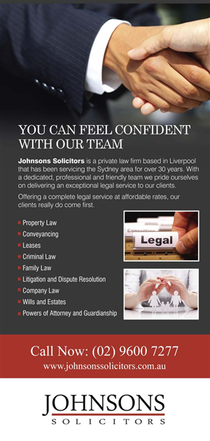 Diseño de Flyer por rkailas para Johnsons Solicitors | Diseño #5308523