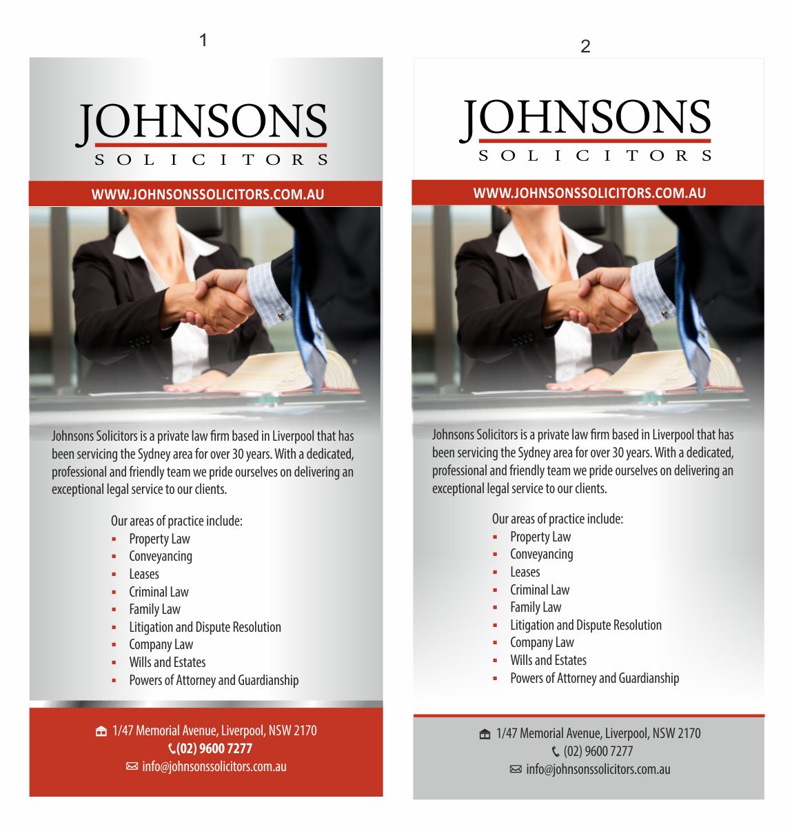 Diseño de Flyer por IneseRo para Johnsons Solicitors | Diseño #5228020