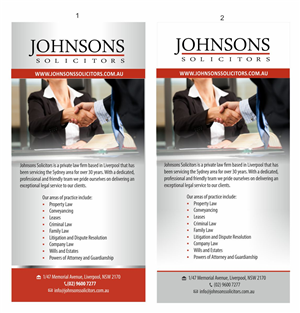 Diseño de Flyer por IneseRo para Johnsons Solicitors | Diseño #5228020