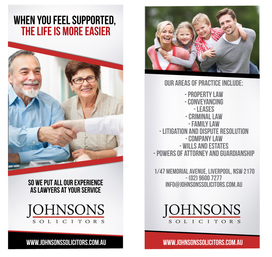 Flyer Design by JCR for Johnsons Solicitors | Design #5234040