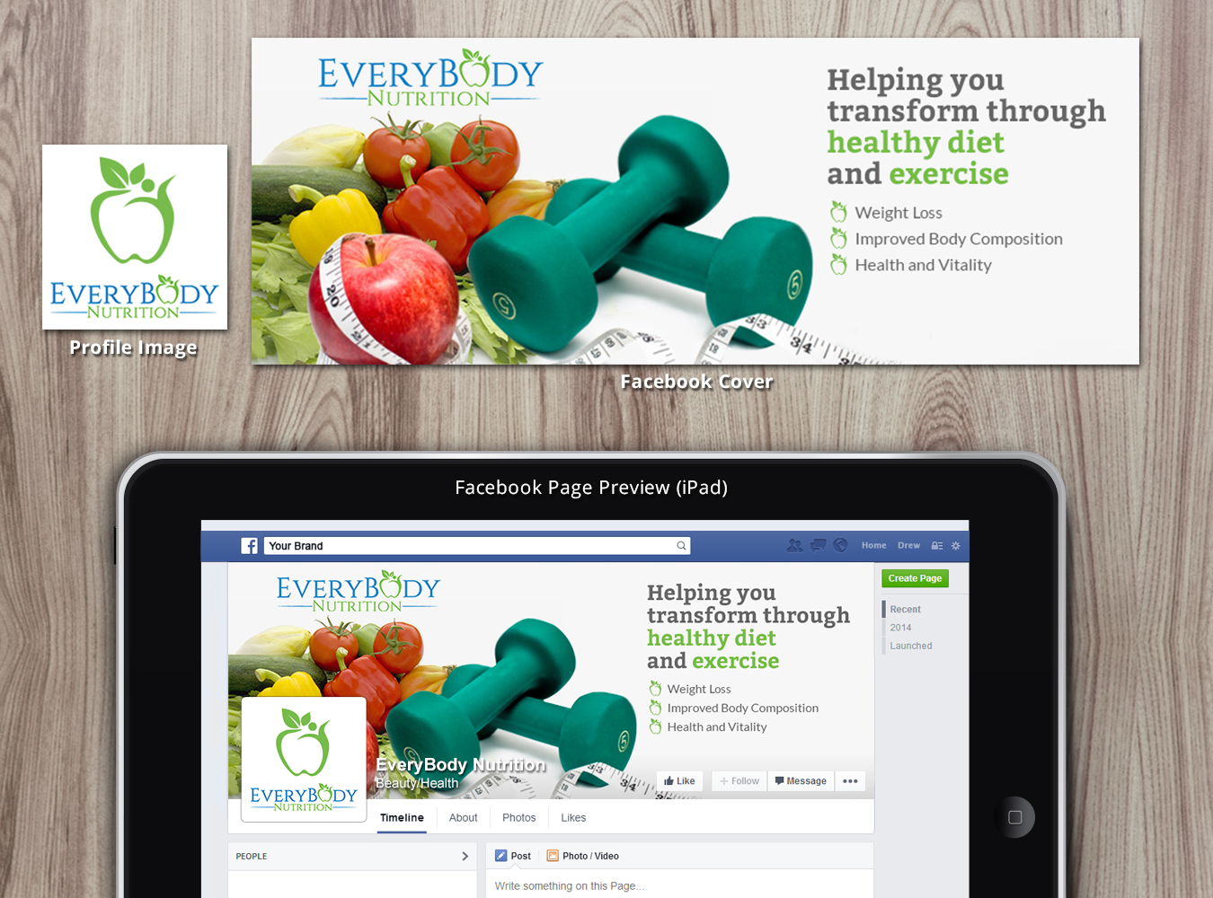 Facebook Design by Nelsur for EveryBody Nutrition | Design #5259316