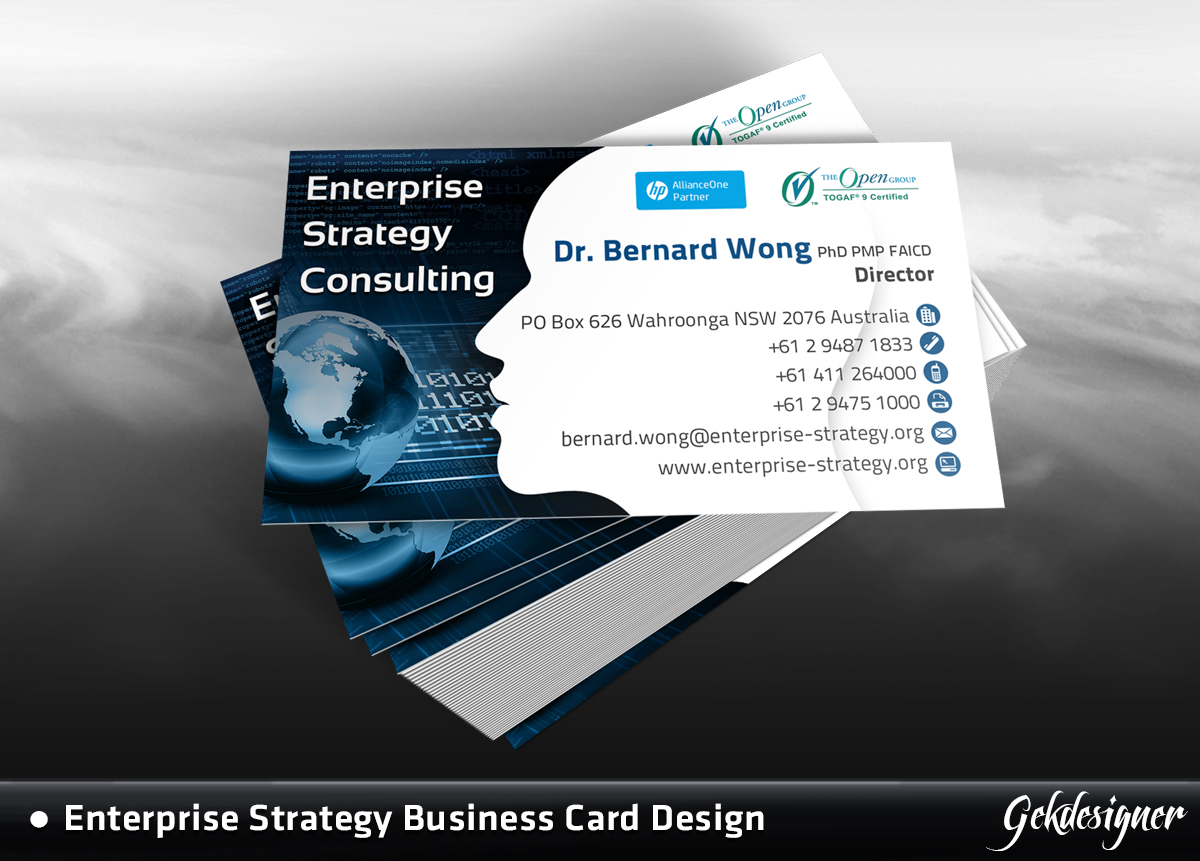 Visitenkarten-Design von gekgrfx für Enterprise Strategy Consulting | Design #1477092