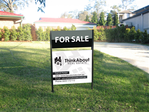 ThinkAbout Real Estate Sign | Schilder-Design von Artizzle