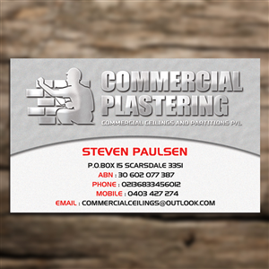 ALL TYPES OF COMMERCIAL PLASTERING | Diseño de Tarjeta de Presentación por Sandaruwan