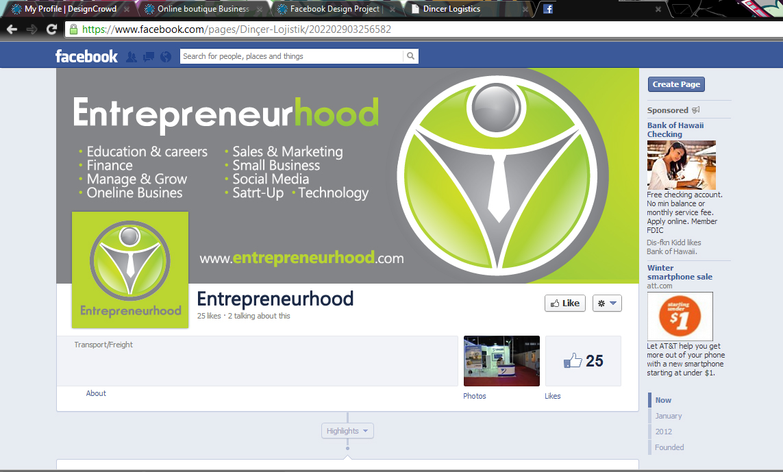 Facebook Design by diRtY.EMM for Entrepreneurhood | Design #1467110
