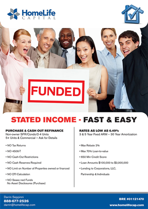 HomeLife Capital Needs a Stated Income Flyer | Flyer Design by mcky//design