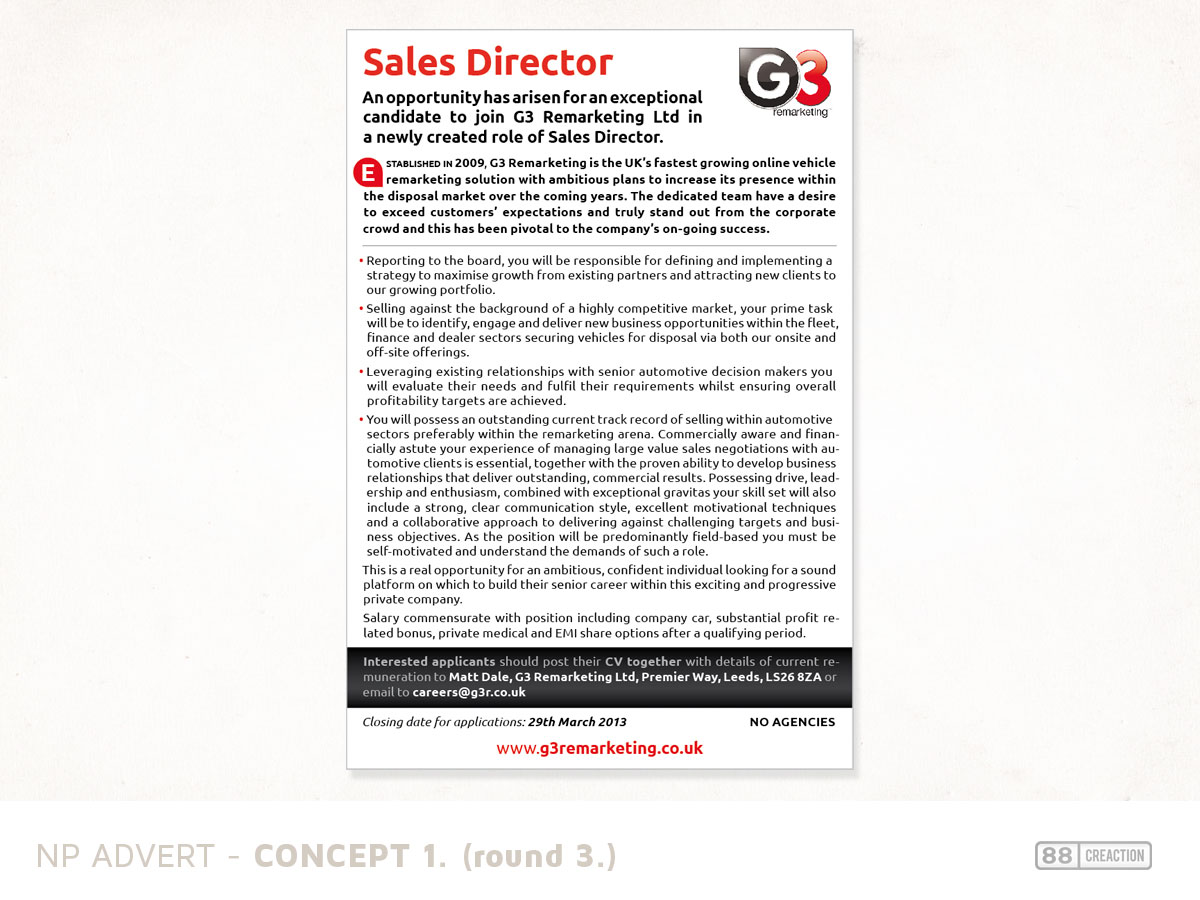 Newspaper Ad Design by 88 creaction for G3 Remarketing | Design #1473967