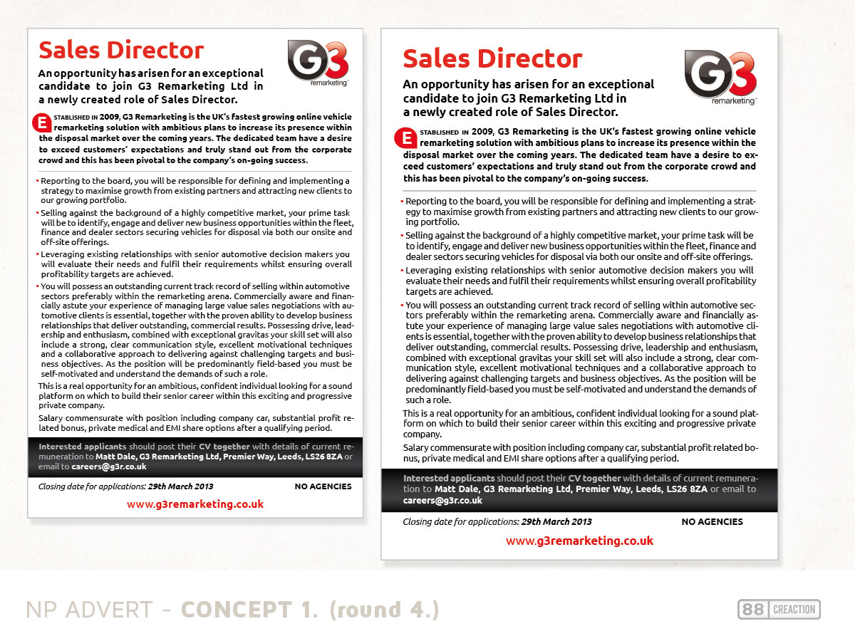 Newspaper Ad Design by 88 creaction for G3 Remarketing | Design #1474640
