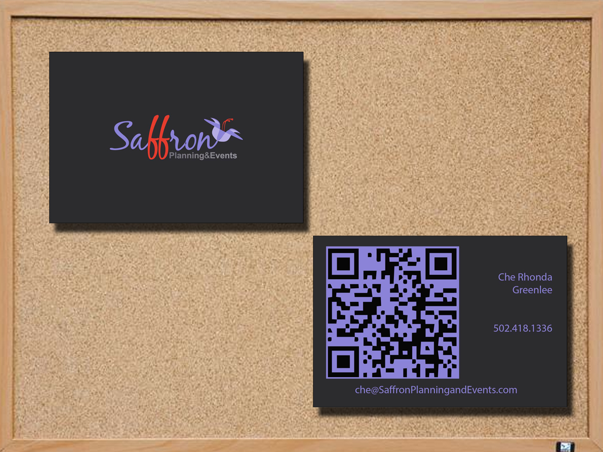 Business Card Design by ToGusDS for Saffron Planning & Events | Design #1466408