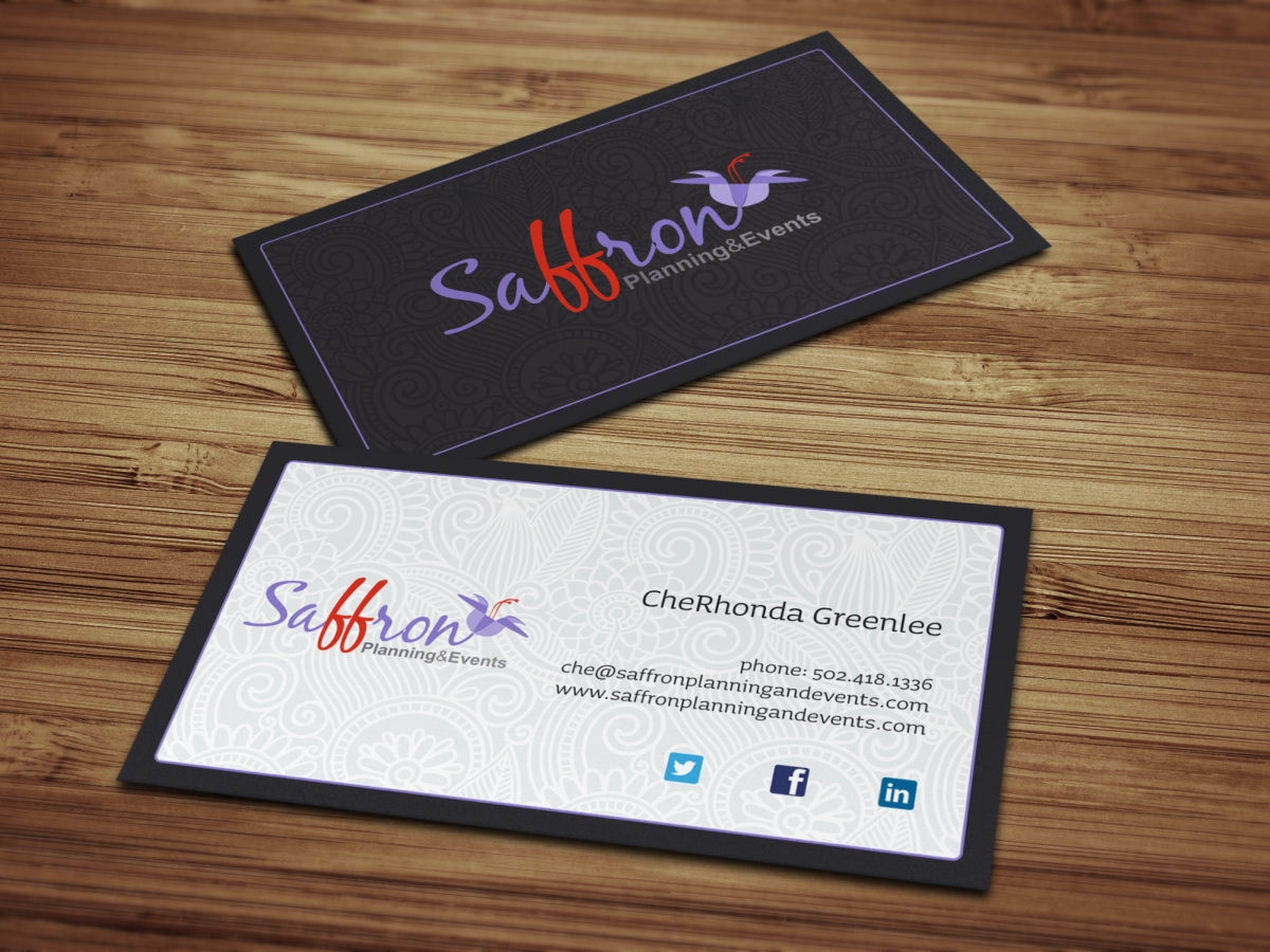 Business Card Design by HYPdesign for Saffron Planning & Events | Design #1720207