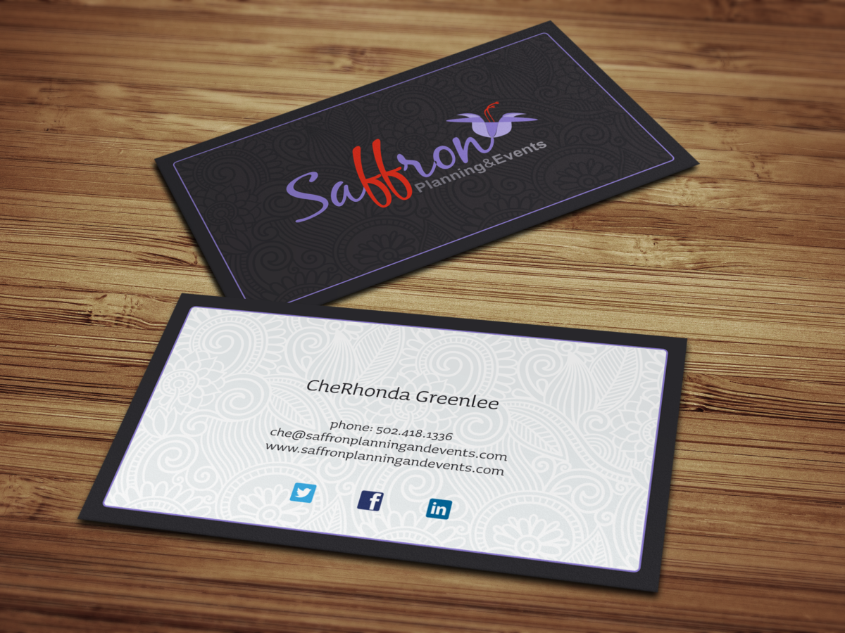 Diseño de Tarjeta de Presentación por HYPdesign para Saffron Planning & Events | Diseño #1720209