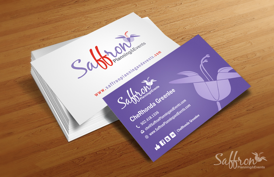 Business Card Design by Owaisias for Saffron Planning & Events | Design #1464197