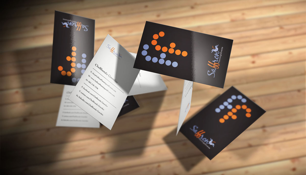 Business Card Design by Cristian Tomescu for Saffron Planning & Events | Design #1479054