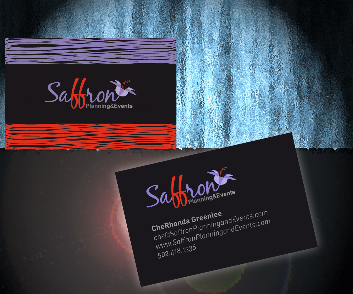 Business Card Design by Barbara Cosmacini for Saffron Planning & Events | Design #1462169