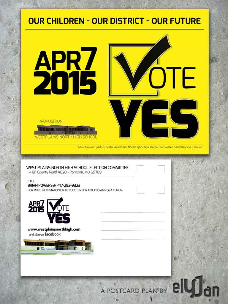 Postcard Design by elYJan for West Plains North High School Election Committee | Design #5240422