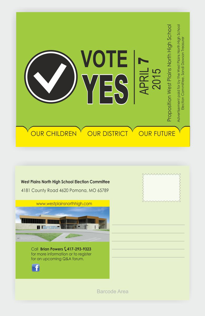 Postkarten-Design von IneseRo für West Plains North High School Election Committee | Design #5242791