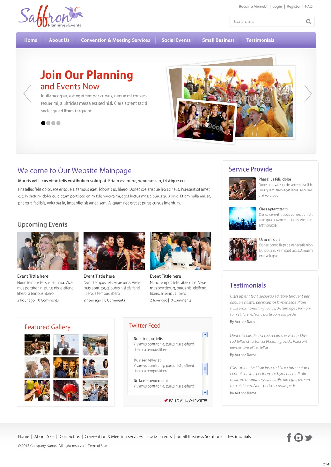Wordpress Design by pb for Saffron Planning & Events | Design: #1745698