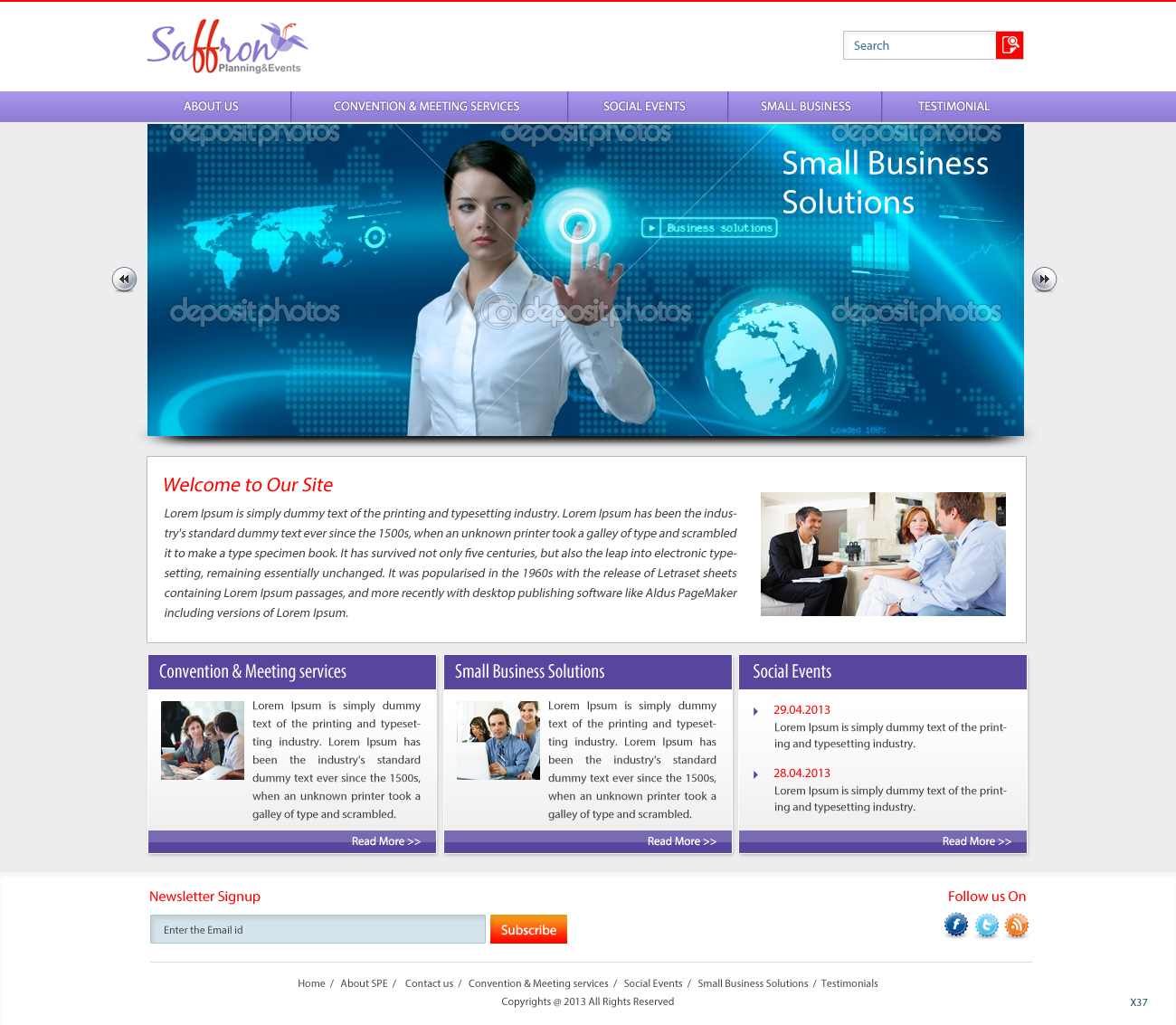 Wordpress Design by pb for Saffron Planning & Events | Design #1748337