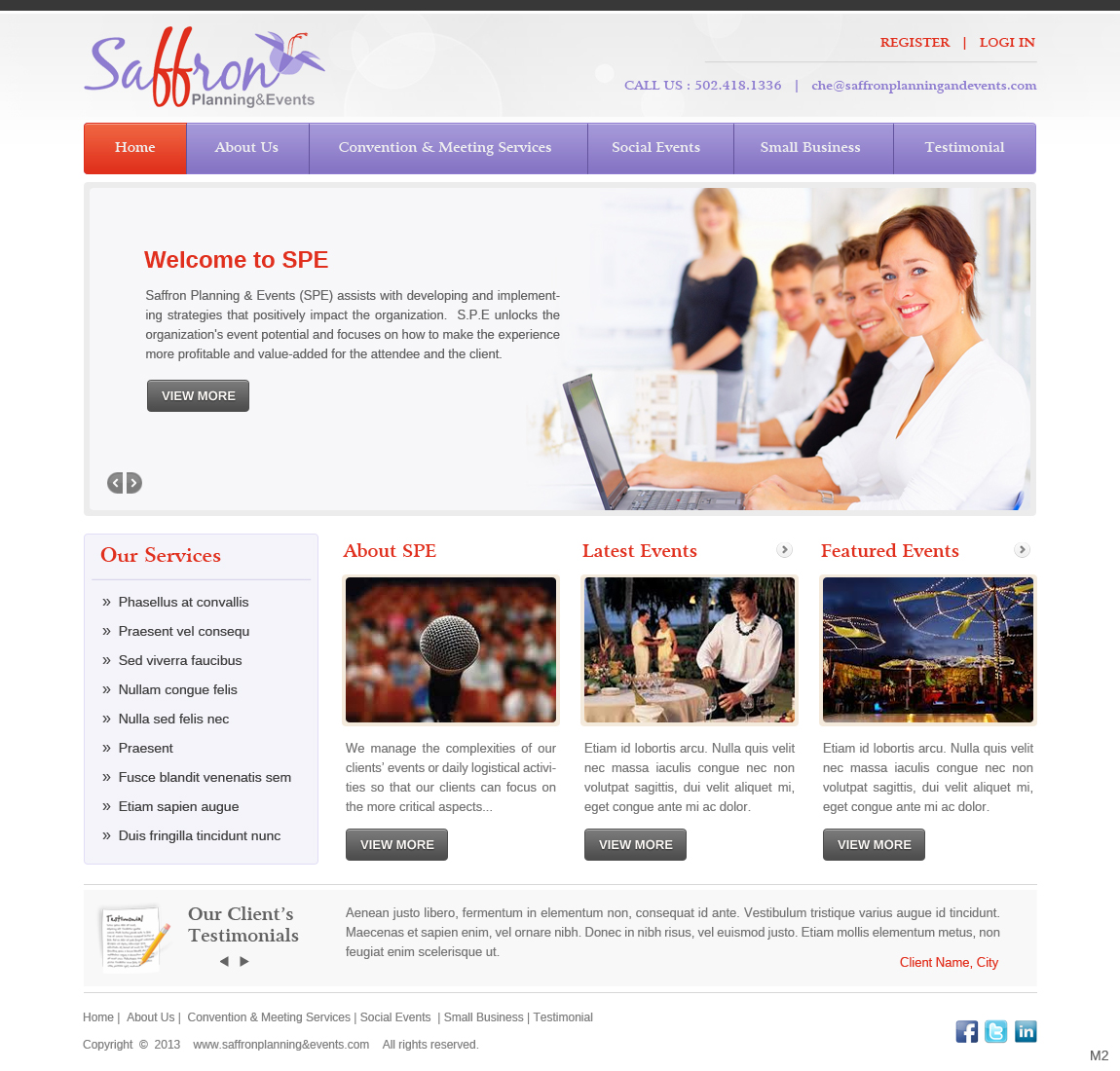 WordPress-Design von pb für Saffron Planning & Events | Design #1748339