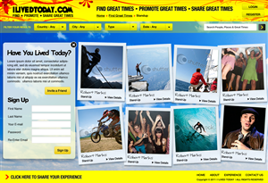 Homepage for experience sharing site- interesting, fun and personable! | Diseño Web por Robert Marks