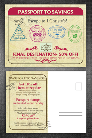 Clothing Boutique postcard &  flyer hand out.