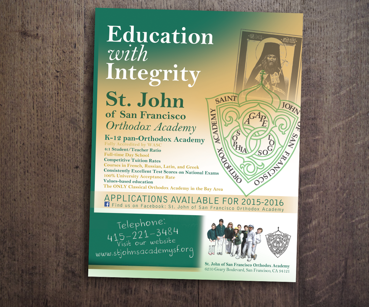Flyer Design by see why for St. John of SF Orthodox Academy | Design #5316668