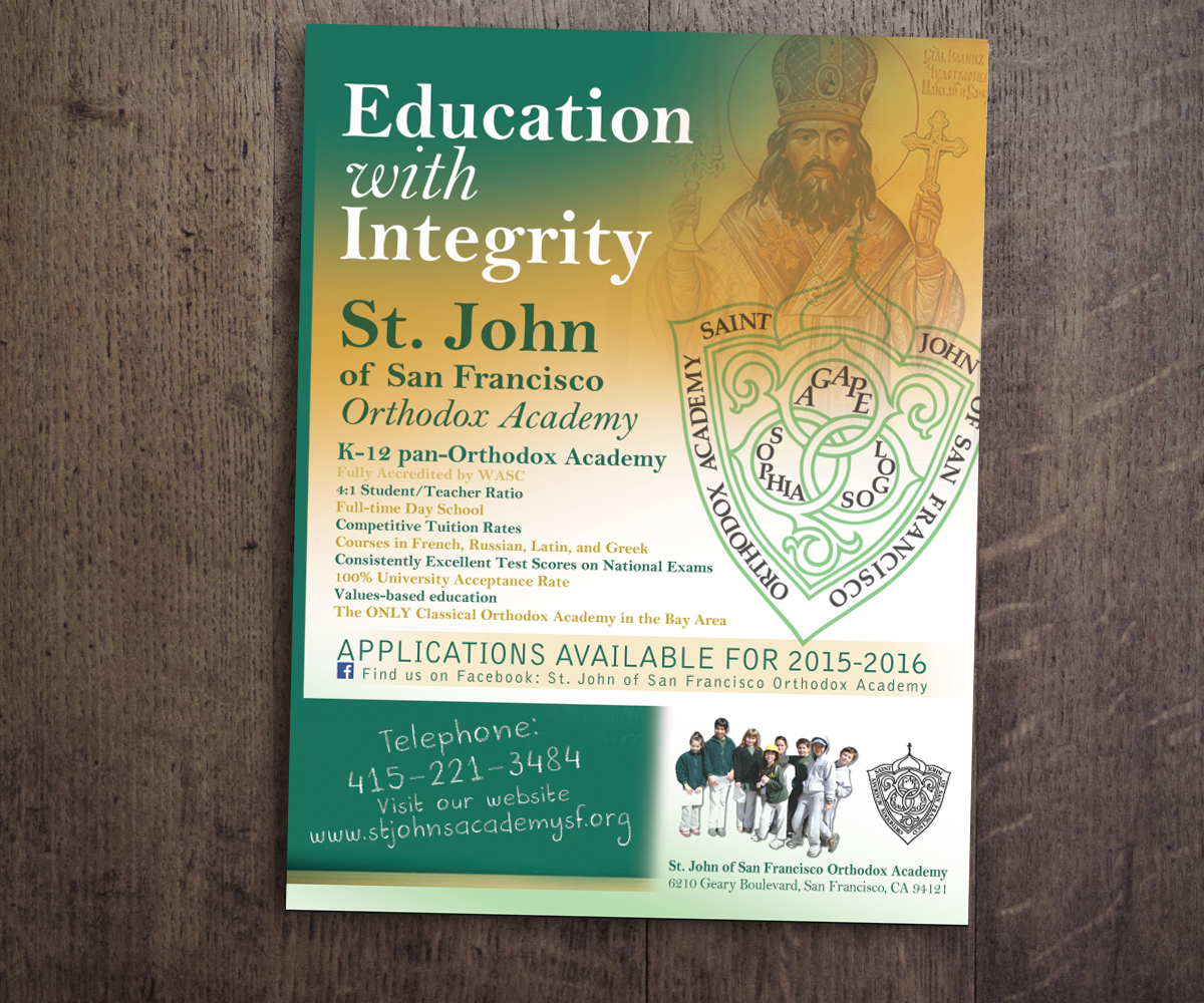 Diseño de Flyer por see why para St. John of SF Orthodox Academy | Diseño #5316759