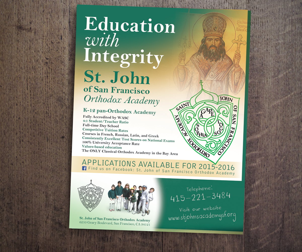 Diseño de Flyer por see why para St. John of SF Orthodox Academy | Diseño #5329191