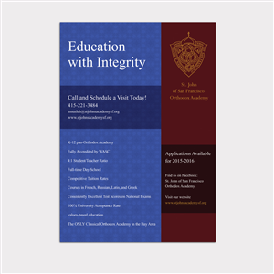 Flyer Design by FOX for St. John of SF Orthodox Academy | Design: #5261530