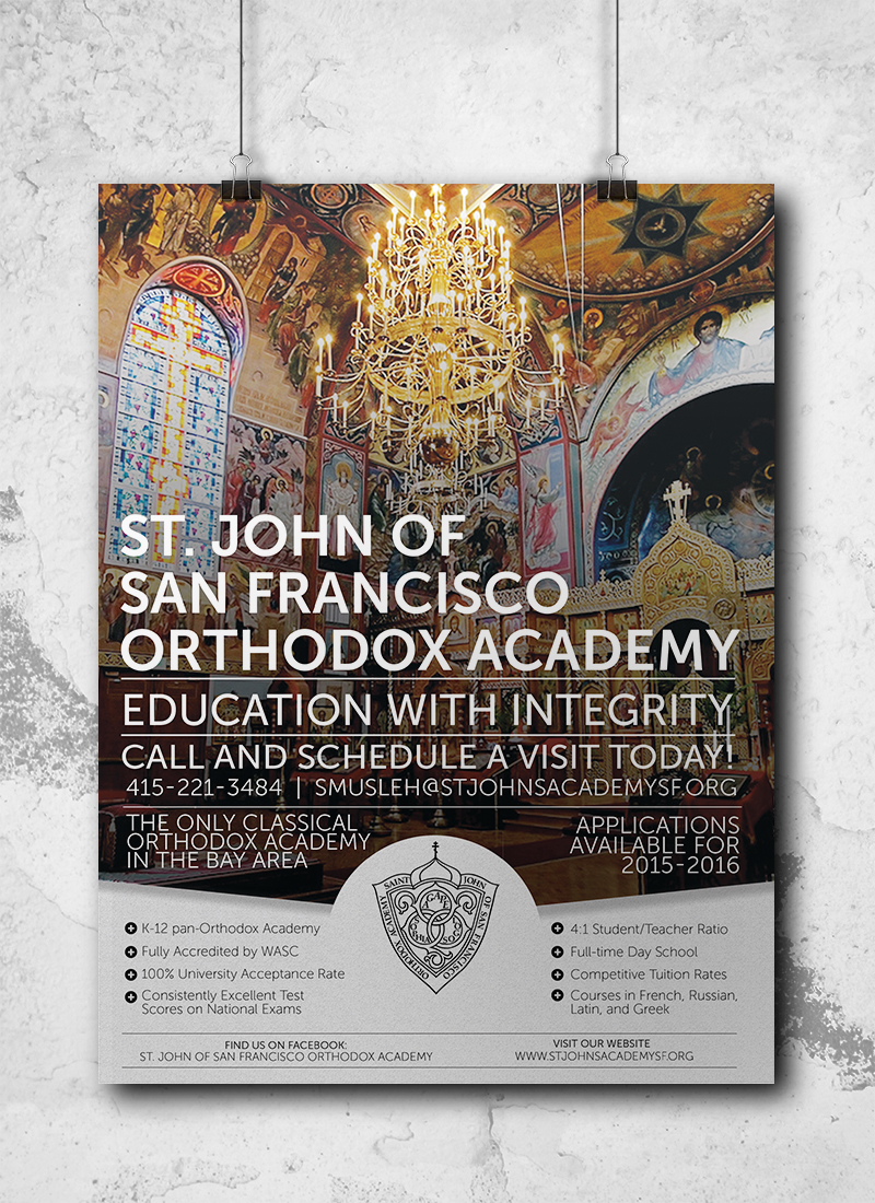 Diseño de Flyer por media_naranja para St. John of SF Orthodox Academy | Diseño #5283756